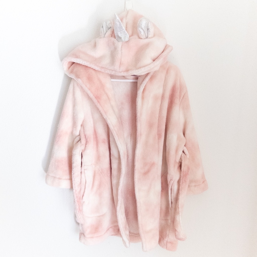 Kids Pink Unicorn Hooded Coat